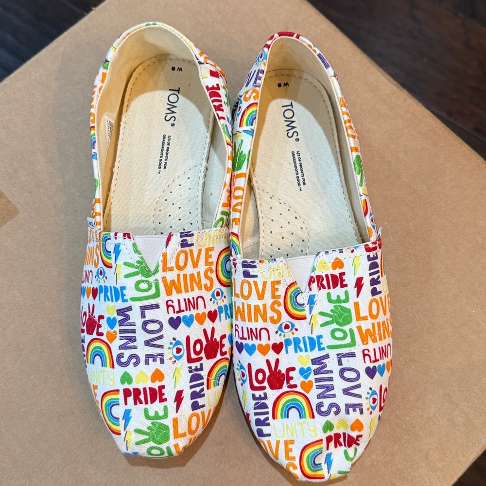 TOMS Multicolor Pride Canvas Slip-Ons
